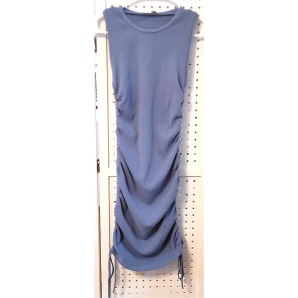 Love Tree Womens Dress L Sleeveless Blue Bodycon Rouching Y2K Minimalist Chic - Picture 1 of 7